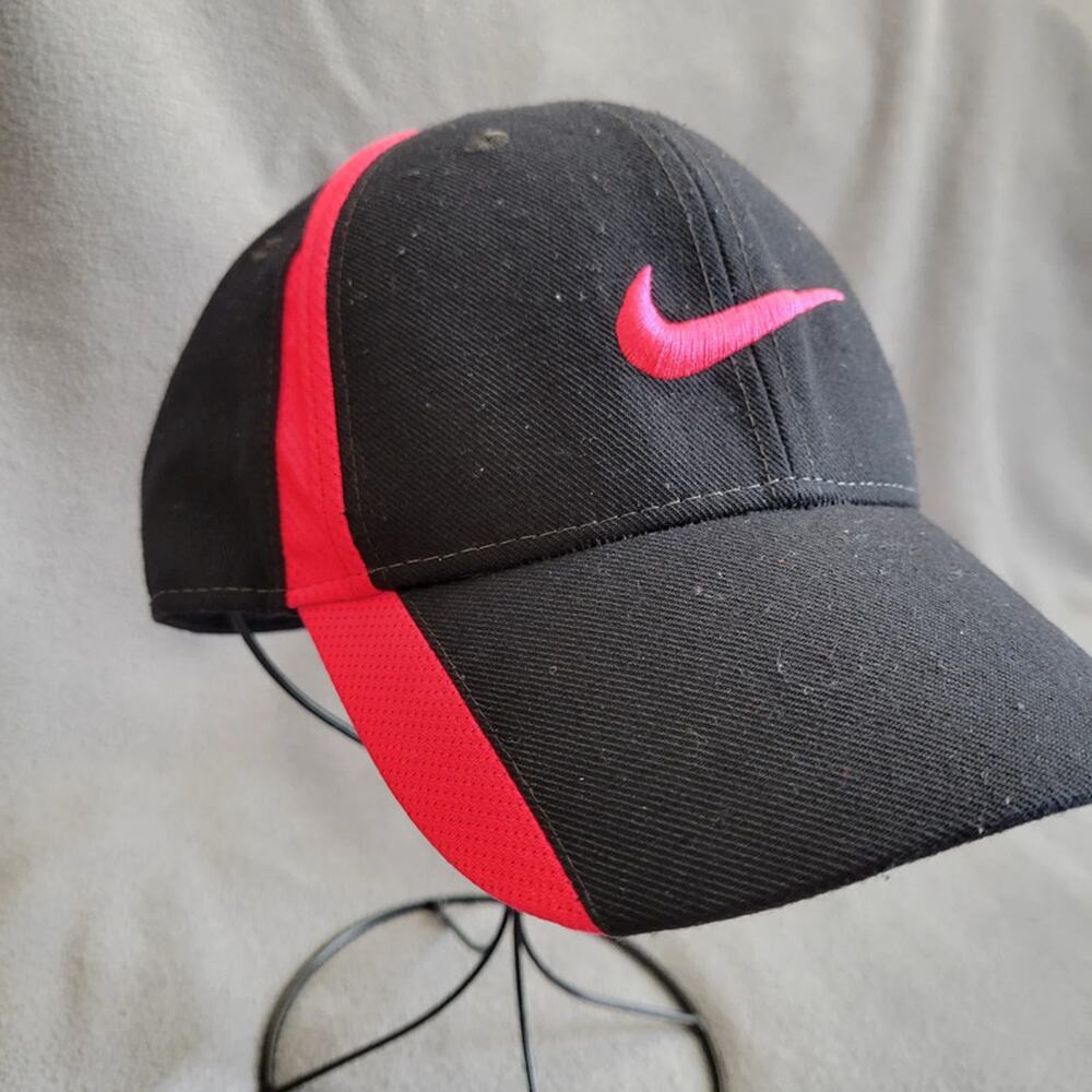 Nike Legacy91 Hat Cap Dri Fit Black Pink Swoosh Adjustable Strap - Picture 6 of 10